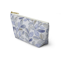 Cherry Plum Leaves Accessory Pouch w T-bottom in Blue